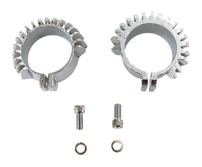 V-Twin Mfg. Replica Finned Exhaust Clamp Set For Harley Panhead 1948-1965