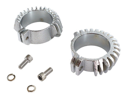 V-Twin Mfg. Replica Finned Exhaust Clamp Set For Harley Panhead 1948-1965