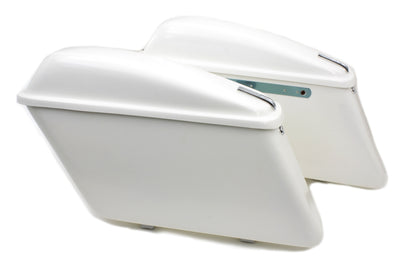  V-Twin Mfg. Replica White Saddlebag Set For Harley FL 1963-1984