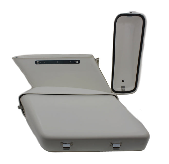  V-Twin Mfg. Replica White Saddlebag Set For Harley FL 1963-1984