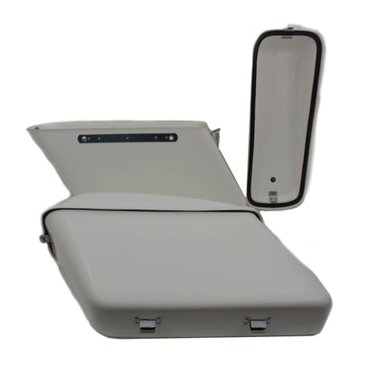  V-Twin Mfg. Replica White Saddlebag Set For Harley FL 1963-1984