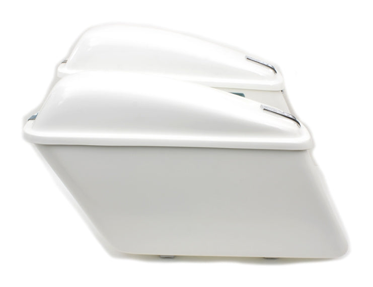 V-Twin Mfg. Replica White Saddlebag Set For Harley FL 1963-1984