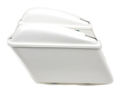  V-Twin Mfg. Replica White Saddlebag Set For Harley FL 1963-1984