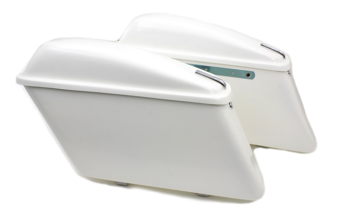 V-Twin Mfg. Replica White Saddlebag Set For Harley FL 1963-1984 [Open Box]