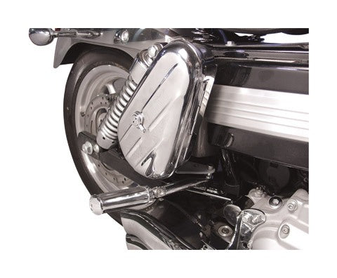 V-Twin Mfg. Right Side Chrome Teardrop Tool Box Kit For Harley Dyna 2006-2017