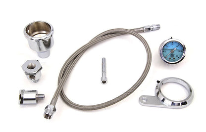  V-Twin Mfg. Rocker Box Oil Pressure Gauge Kit For Harley Twin Cam 1999-2017
