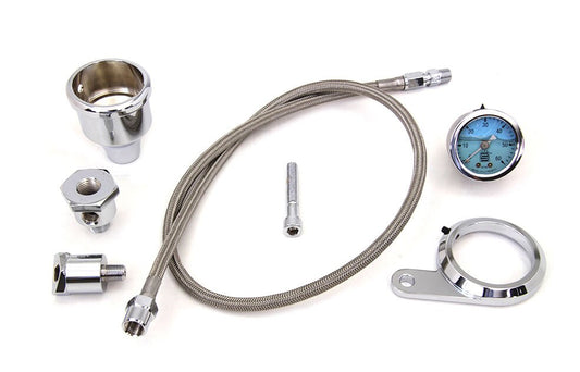  V-Twin Mfg. Rocker Box Oil Pressure Gauge Kit For Harley Twin Cam 1999-2017