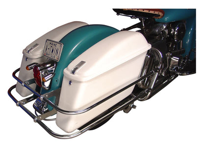 V-Twin Mfg. Saddlebag Guard Chrome Kit For Harley FL 1968-1977