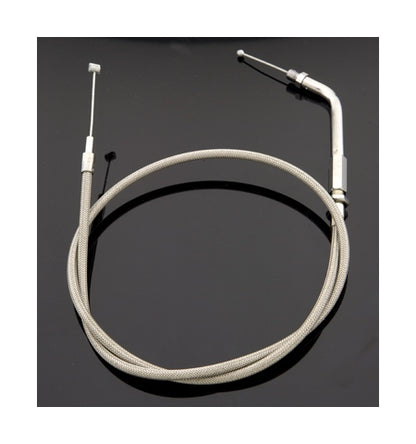  V-Twin Mfg. Stainless Steel Throttle Cable For Harley 1981-1989