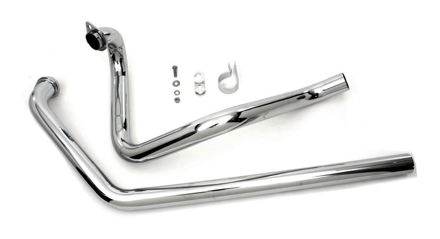  V-Twin Mfg. True Dual Exhaust Header Pipe Set For Harley FL 1970-1984