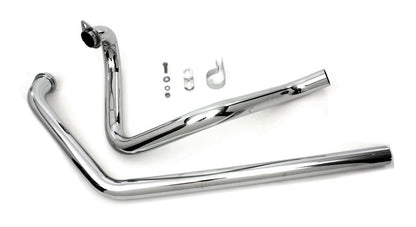  V-Twin Mfg. True Dual Exhaust Header Pipe Set For Harley FL 1970-1984