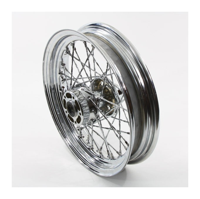 V-Twin Mfg. Twisted Spoke Chrome 16" X 3.0" Front Wheel For Harley FLSTS 1996-1999