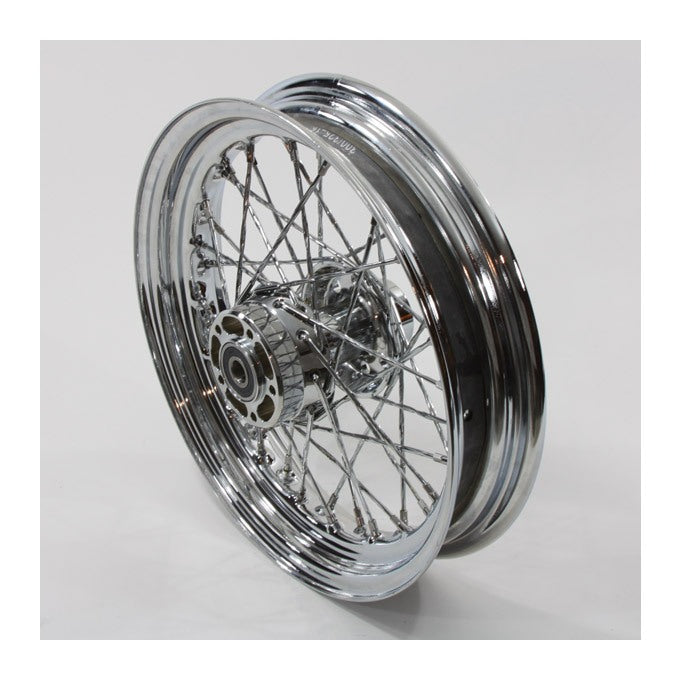 V-Twin Mfg. Twisted Spoke 16" X 3.0" Front Wheel For Harley FLSTS 2000-2007