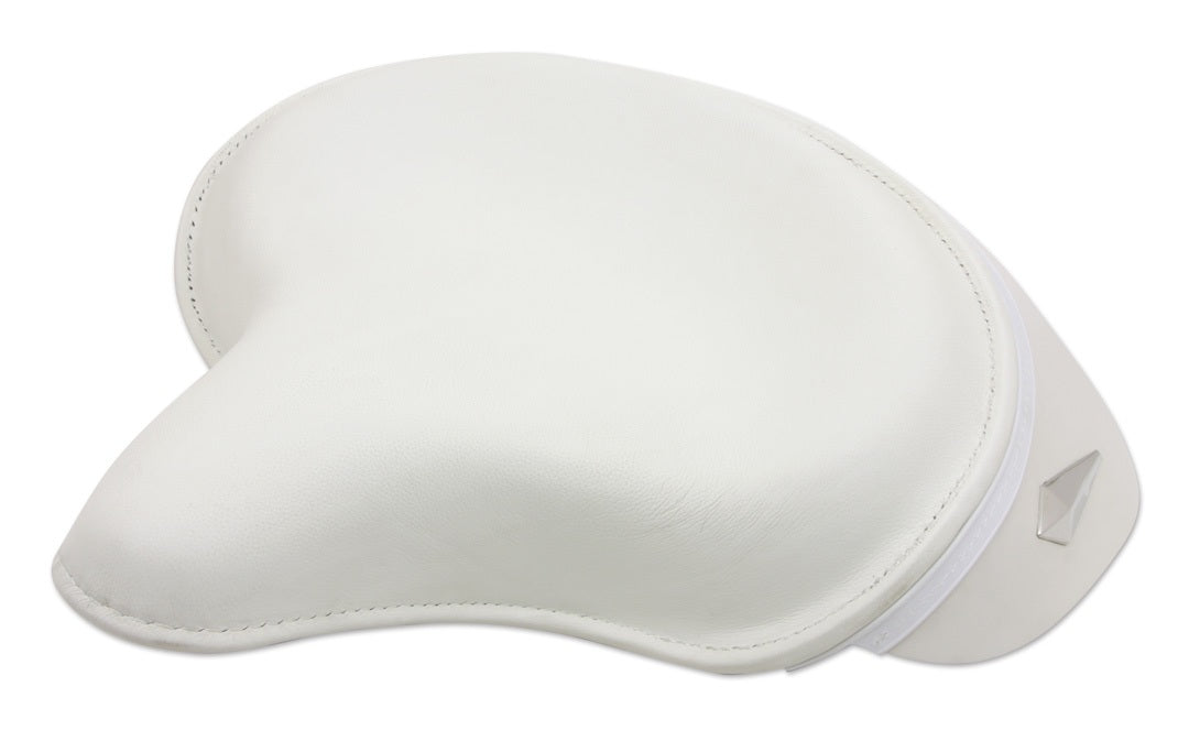  V-Twin Mfg. White Leather Police Style Solo Seat For Harley 1936-1980
