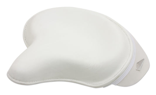  V-Twin Mfg. White Leather Police Style Solo Seat For Harley 1936-1980