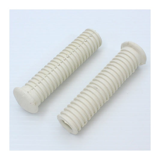  V-Twin Mfg. White Passenger Footpeg Rubbers For Harley FL 1941-1969